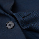 SARTORIA CASTANGIA Blue Herringbone Cotton Jacket EU 50 NEW US 40