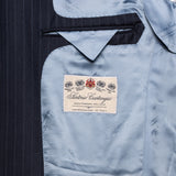 SARTORIA CASTANGIA Blue Striped Wool Super 130's Suit EU 50 NEW US 40