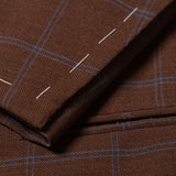 SARTORIA CASTANGIA Brown Check Merino Wool Super 140's Jacket EU 52 NEW US 42