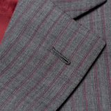 SARTORIA CASTANGIA Handmade Gray Striped Wool Suit EU 50 NEW US 40