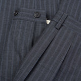 SARTORIA CASTANGIA Handmade Gray Striped Wool Super 110's Business Suit NEW
