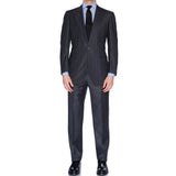 SARTORIA CASTANGIA Gray Striped Wool Super 190's Peak Lapel Suit 50 NEW US 40