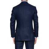 SARTORIA CASTANGIA Handmade Blue Linen Suit EU 48 NEW US 38