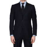 SARTORIA CASTANGIA Handmade Navy Blue Plaid Wool Suit EU 48 NEW US 38