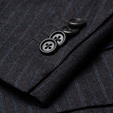 SARTORIA CASTANGIA Navy Blue Striped Merino Wool Super 120's Suit 50 NEW US 40