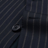 SARTORIA CASTANGIA Navy Blue Striped Wool Super 110's Suit EU 50 NEW US 40