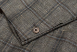 SARTORIA CHIAIA Bespoke Bluish Gray Plaid Wool-Silk-Linen Jacket EU 48 NEW US 38
