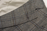 SARTORIA CHIAIA Bespoke Bluish Gray Plaid Wool-Silk-Linen Jacket EU 48 NEW US 38