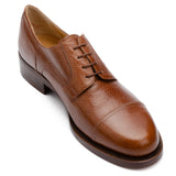 SILVANO LATTANZI Brown Scotchgrain Cap Toe Derby Dress Shoes NEW US 8
