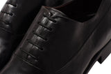 SILVANO LATTANZI "COLLEG" Black "Skin Stitched" Wholecut Dress Shoes NEW US 8