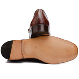 SILVANO LATTANZI Elk Hide Leather Single Monk Dress Shoes NEW US 8
