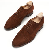 STEFANO BEMER Handmade Brown Suede Leather Derby Shoes US 10 EU 43
