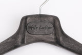 STILE LATINO Black Plastic Wood Look Suit Hanger Flocked Bar Set of 5 43/ M-L