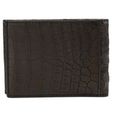 SUTOR MANTELLASSI Hand-Sewn Brown Crocodile Leather Card Holder Wallet NEW
