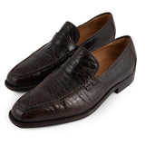 SUTOR MANTELLASSI Handmade Brown Crocodile Leather Penny Loafer Shoes EU 40 US 7