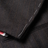 Sartoria CESARE ATTOLINI Napoli Handmade Gray Striped Wool Suit EU 52 NEW US 42