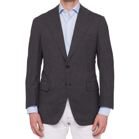 Sartoria CHIAIA Napoli Bespoke Handmade Gray Plaid Wool Jacket EU 50 NEW US 40