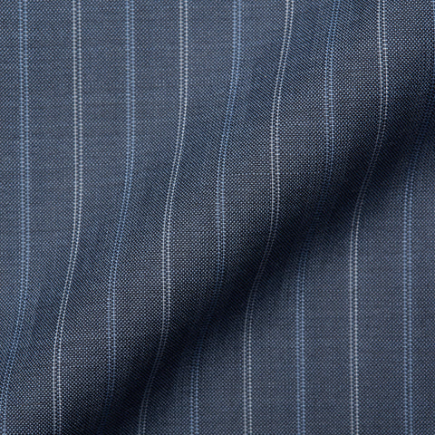 Sartoria PARTENOPEA Gray Striped Super 120's Wool-Silk Suit EU 54 NEW US 42 44