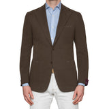 Sartoria PARTENOPEA Hand Made Brown Cotton Cashmere Jacket EU 50 NEW US 40