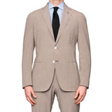 Sartoria PARTENOPEA Hand Made Tan Wool Blend Summer Suit EU 50 NEW US 40