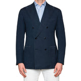 Sartoria PARTENOPEA Hand Made & Washed Blue Cotton DB Jacket EU 50 NEW US 40