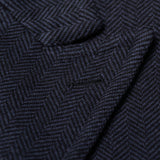 Sartoria PARTENOPEA Handmade Blue Herringbone Wool DB Blazer Jacket 50 NEW US 40