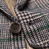 Sartoria PARTENOPEA Handmade Blue Prince of Wales Wool Flannel Jacket 52 NEW 42