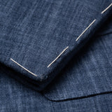 Sartoria PARTENOPEA Handmade Blue Wool Flannel Blazer Jacket EU 50 NEW US 40