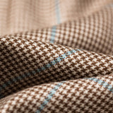 Sartoria PARTENOPEA Handmade Brown Houndstooth Wool-Silk Blazer Jacket 50 NEW 40