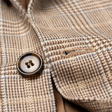 Sartoria PARTENOPEA Handmade Brown Prince of Wales Wool Flannel Jacket 52 NEW 42