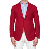Sartoria PARTENOPEA Red Cotton Linen Unconstructed Summer Blazer Jacket NEW