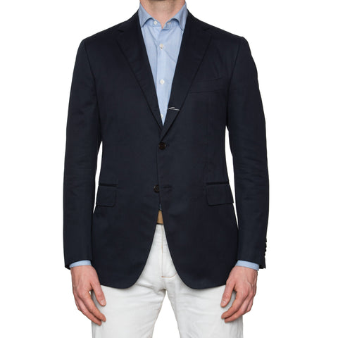 Sartoria PARTENOPEA for SULKA Hand Made Navy Blue Cotton-Cashmere Blazer Jacket