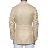SARTORIA CASTANGIA Beige Plaid Cashmere-Silk Jacket with Silk Lining 50 NEW 40