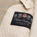 SARTORIA CASTANGIA Beige Prince of Wales Wool Super 110's Jacket NEW