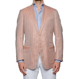 SARTORIA CASTANGIA Coral Herringbone Wool-Silk-Linen Jacket 50 NEW 40