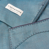 SARTORIA CASTANGIA Hand-Stitched Blue Silk-Cashmere Unlined Jacket 50 NEW 40