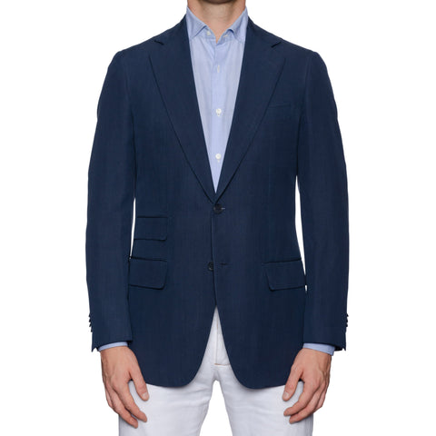 SARTORIA CASTANGIA Handmade Blue Silk Sport Coat Jacket Blazer 50 NEW US 40