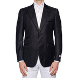 SARTORIA CASTANGIA Black Wool Peak Lapel Jacket with Silk Lining EU 50 NEW US 40