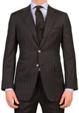 Sartoria PARTENOPEA for Sulka Hand Made Charcoal Gray Super 110's Wool Suit NEW