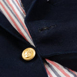 THOM BROWNE New York Navy Blue Cotton Blazer Jacket Size 2