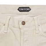 TOM FORD Beige Cotton Corduroy Stretch Jeans Pants NEW Straight Fit USA Made