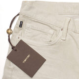 TOM FORD Beige Cotton Corduroy Stretch Jeans Pants NEW Straight Fit USA Made