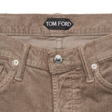 TOM FORD Gray Cotton Corduroy Stretch Jeans Pants NEW Straight Fit USA Made