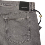 TOM FORD Gray Denim Selvedge Straight Fit Jeans Pants NEW US 33 USA Made