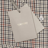 TOM FORD Gray Gingham Check Cotton Button-Down Casual Shirt 39 NEW US 15.5