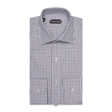 TOM FORD Gray Gingham Check Cotton Dress Shirt EU 39 NEW US 15.5 Slim Fit