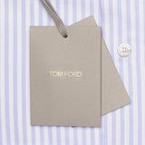 TOM FORD Light Purple Striped Cotton-Lyocell Poplin Dress Shirt 39 NEW 15.5 Slim