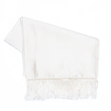 TOM FORD Made in Italy Solid Cream Silk Evening Scarf with Tassels