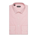 TOM FORD Pink Glen Plaid Cotton Barrel Cuff Dress Shirt 39 NEW 15.5 Slim Fit