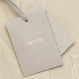 TOM FORD Solid Beige Cotton Button-Down Military Casual Shirt 39 NEW US 15.5